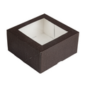 269.60-SCATOLE PER PASTICCERIA CON FINESTRA 'THEPACK'  16x16x8 CM CIOCCOLATO CARTONE NANO-MICRO + OPP (50 u.)