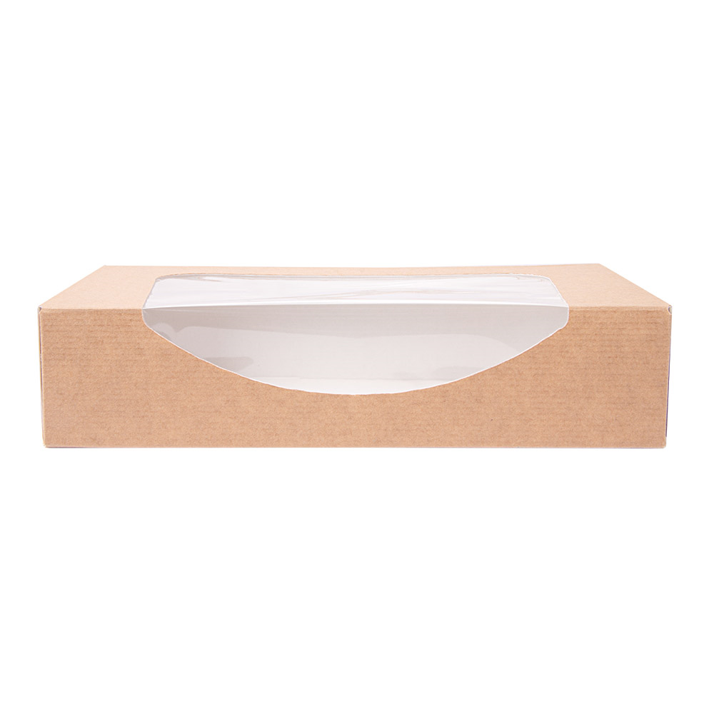 253.39-CONTENITORI SUSHI+FINESTRA 'THEPACK'  19,7x12x4,5 CM MARRONE CARTONE NANO-MICRO + OPP (50 u.)