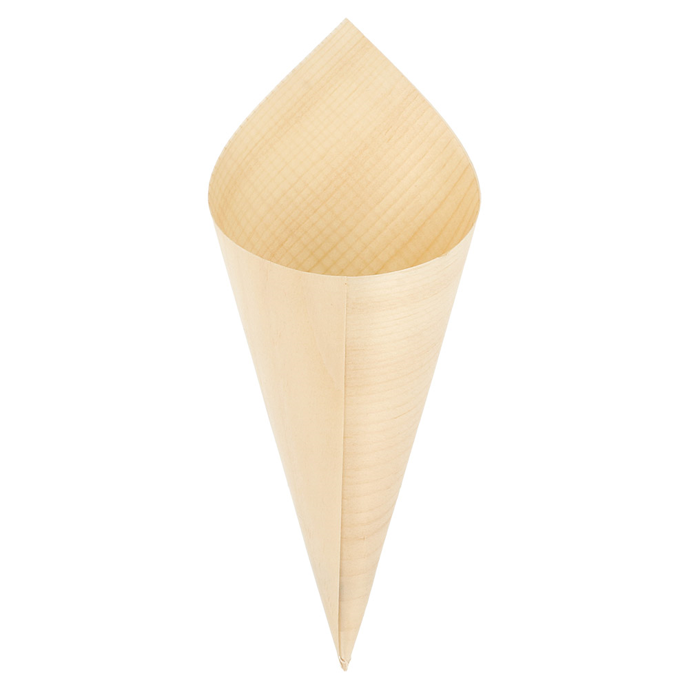 145.75-CONO IN FOGLIA DI PIOPPO 'WOOD'  17 CM NATURALE LEGNO (50 u.)