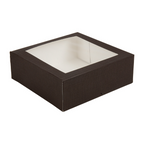269.65-SCATOLE PER PASTICCERIA CON FINESTRA 'THEPACK'  28x28x10 CM CIOCCOLATO CARTONE NANO-MICRO + OPP (50 u.)