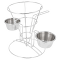 216.13-CESTINO CON 2 TERRINE 'ARTINOX'  10,8x15,24 CM ARGENTO ACCIAIO INOX