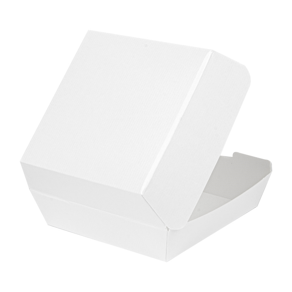 234.22-SCATOLE HAMBURGER 'THEPACK'  17,6x16,8x7,8 CM (XL WIDER) BIANCO CARTONE NANO-MICRO (50 u.)