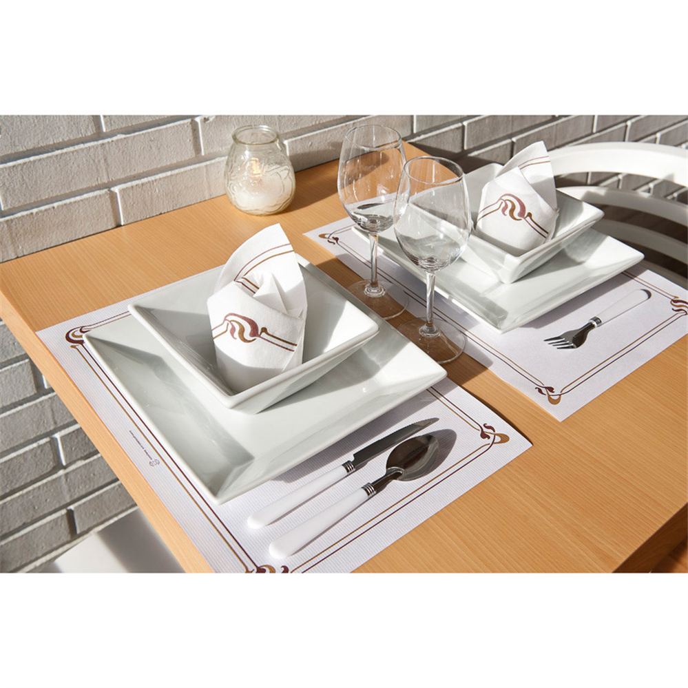 106.51-TOVAGLIETTE MAXIM BRUN 48 G/M2 35x50 CM BIANCO CELLULOSA (500 u.)