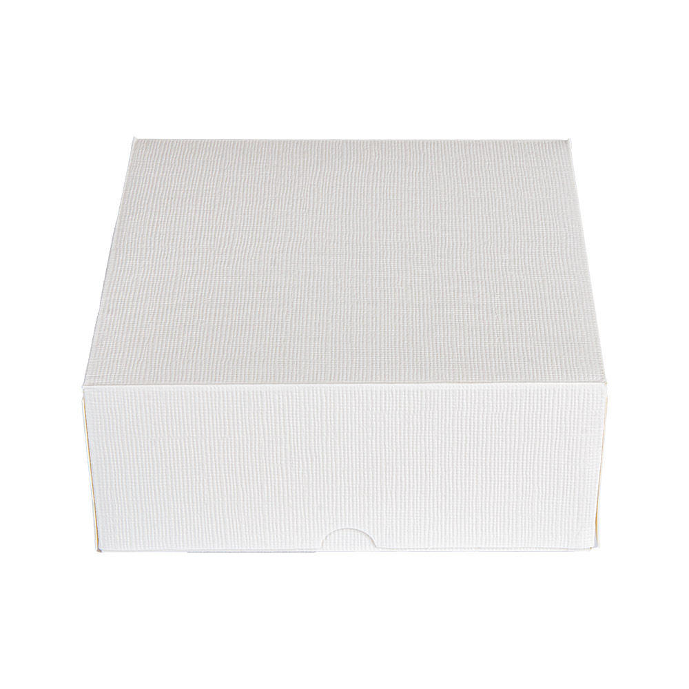 201.58-SCATOLE PER PASTICCERIA SENZA FINESTRA 'THEPACK'  18x18x7,5 CM BIANCO CARTONE NANO-MICRO (50 u.)