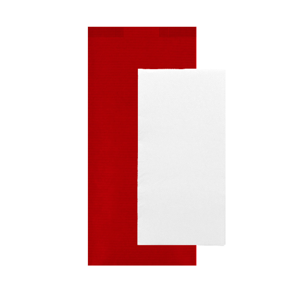 251.47-TOVAGLIOLI D.P BIANCHI INCELLOFANATI JUST IN TIME  40 + 10PE G/M2 11x25 CM ROSSO KRAFT A COSTINE (150 u.)