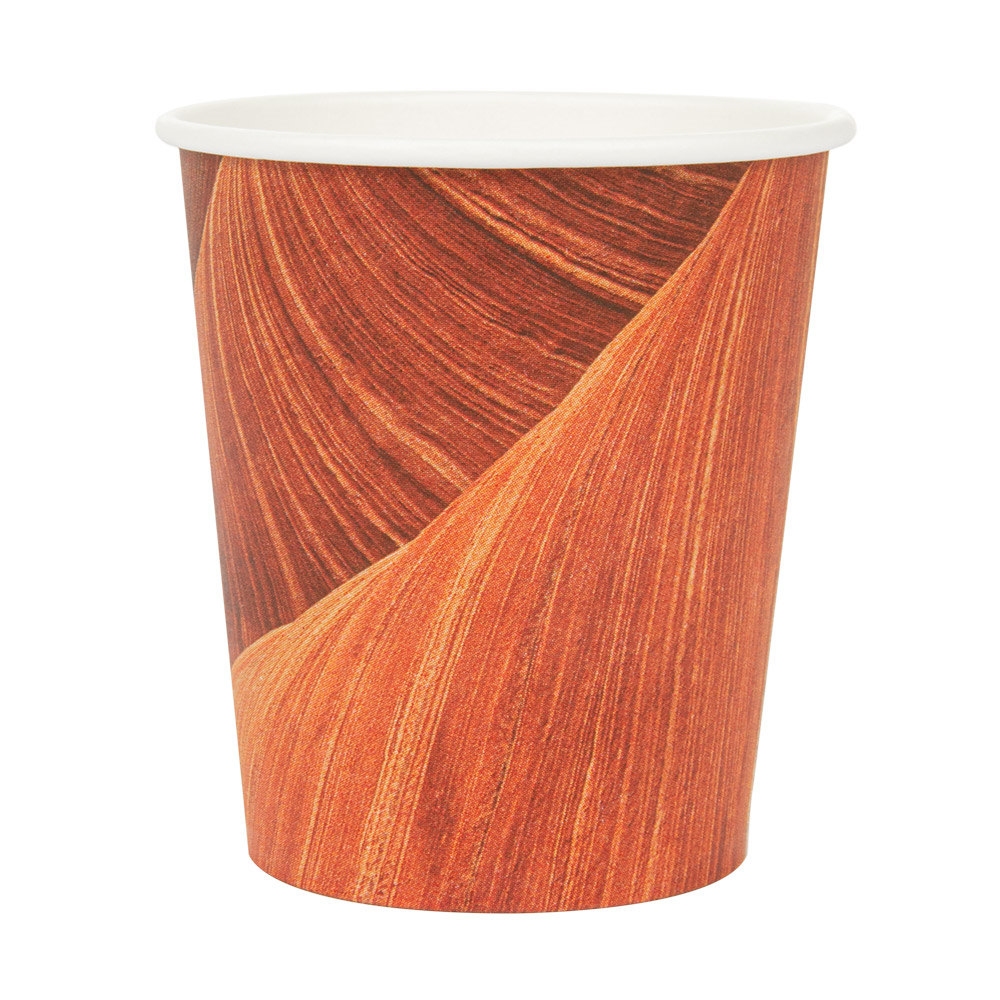 255.02-BICCHIERI BEVANDE CALDE 1 PARETE ARIZONA 180 ML 260 + 18 PE G/M2 Ø7,2/5,3x7,8 CM MARRONE CARTONE (50 u.)