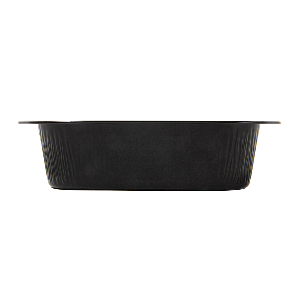 267.81-CONTENITORI LACCATI 497 ML 15,7x12,4x4 CM NERO/ORO ALLUMINIO (50 u.)