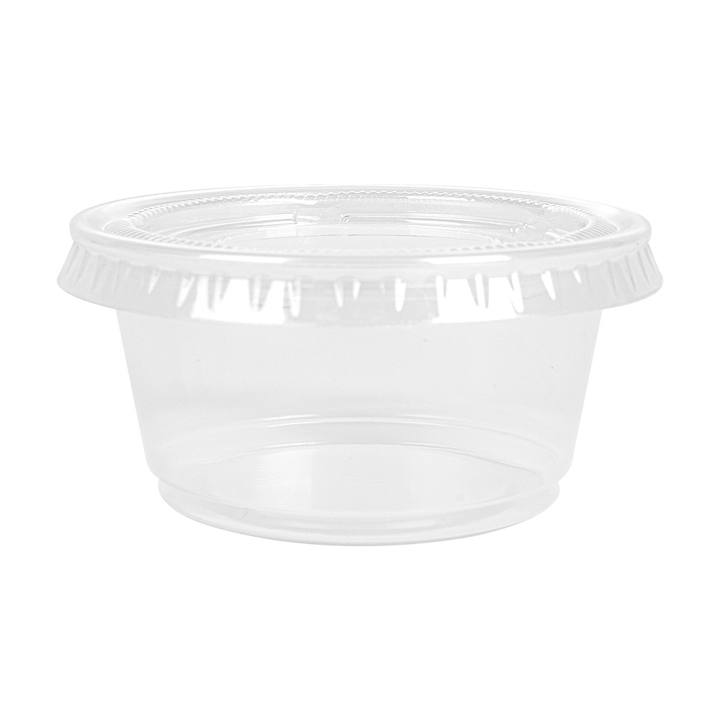 215.07-50 COPPETTE PICCOLE + 50 COPERCHI 60 ML Ø6,2x3,2 CM TRASPARENTE PP