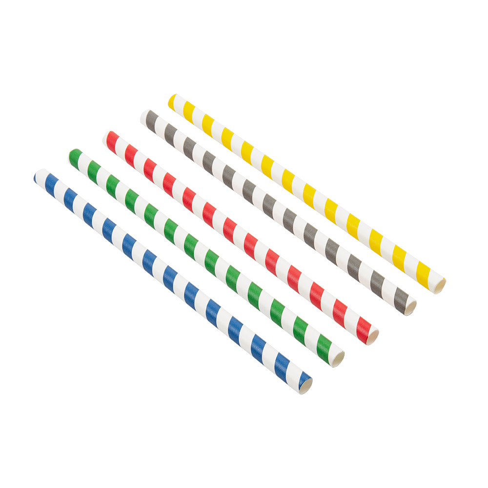 227.94-CANUCCE DRITTE A STRISCE 'PAPER'  Ø1x20 CM COLORI VARIE CARTA (50 u.)