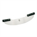 148.64-COLTELLO PIZZA DUE MANICI  53x11 CM ARGENTO ACCIAIO INOX