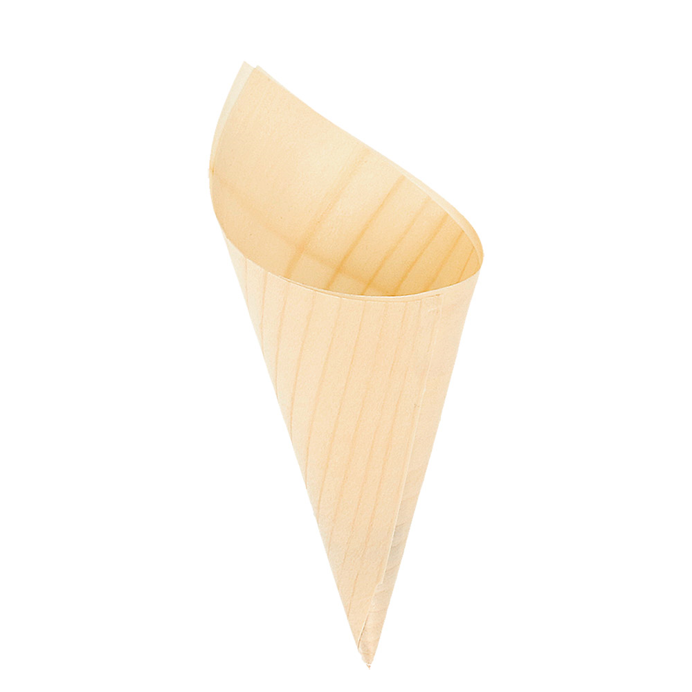 259.90-CONI IN FOGLIA DI PIOPPO 'WOOD'  20 CM NATURALE LEGNO (50 u.)