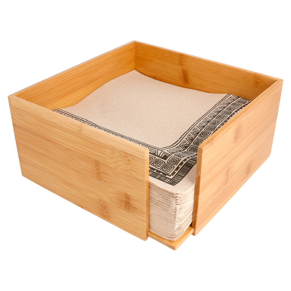 216.96-DISPENSER TOVAGLIOLI 'BAMBOO'  21x21x10 CM NATURALE BAMBÙ
