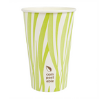 271.11-BICCHIERI BEVANDE FREDDE E CALDE 1 PARETE 'COMPOSTABLE GRASS' 480 ML - 16 oz 300 G/M2 Ø9/6x13,2 CM BIANCO CARTONE (50 u.)