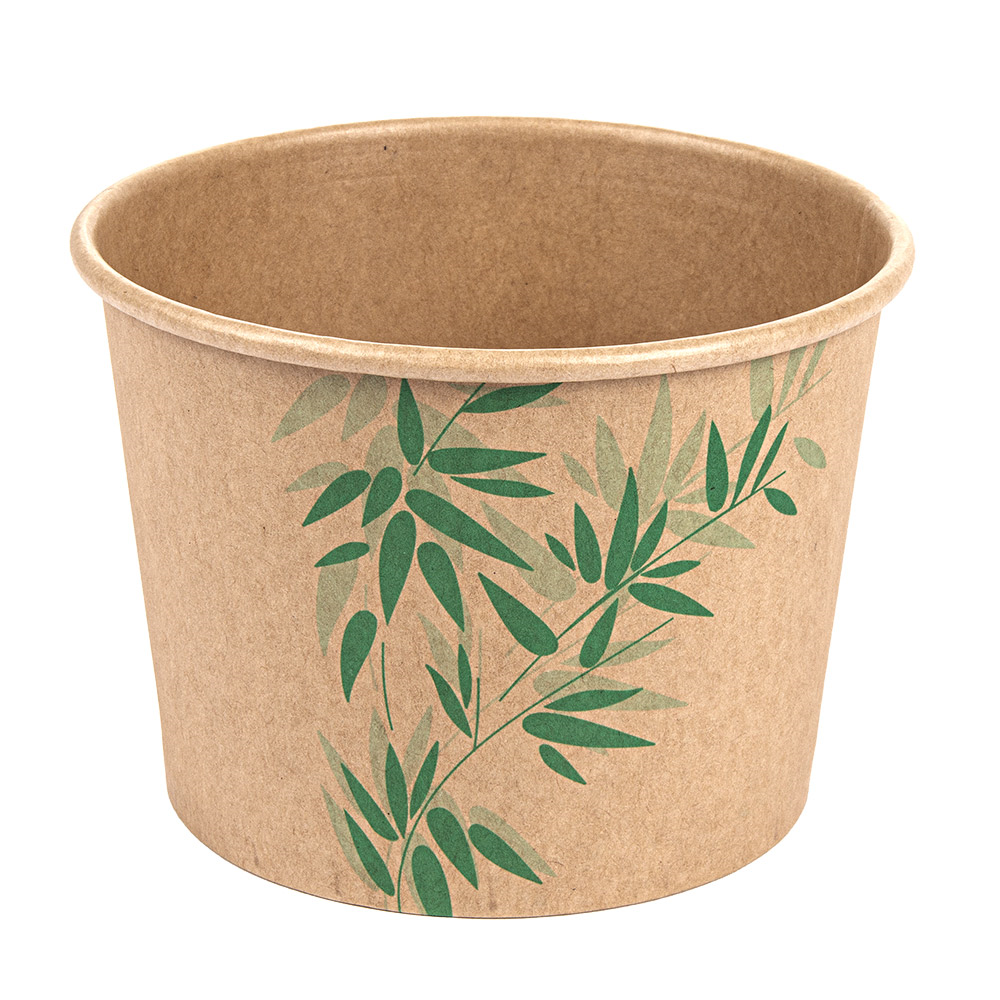 219.75-TERRINA 'FEEL GREEN' 500 ML 280 + 18 PE G/M2 Ø11x8,2 CM MARRONE KRAFT (50 u.)