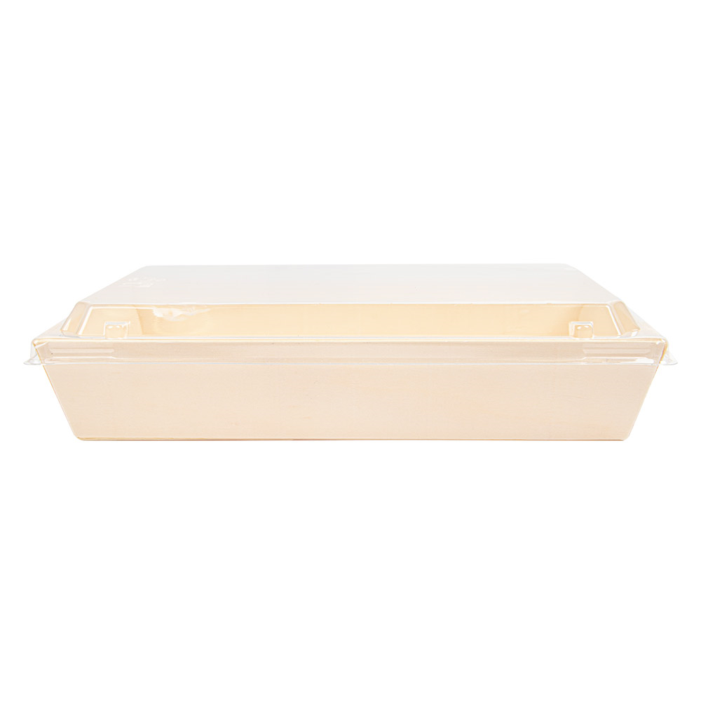 254.91-COMBO BARCHETTE + COPPERCHIO PET 'WOOD'  21,5x14,5x4 CM NATURALE LEGNO (50 u.)