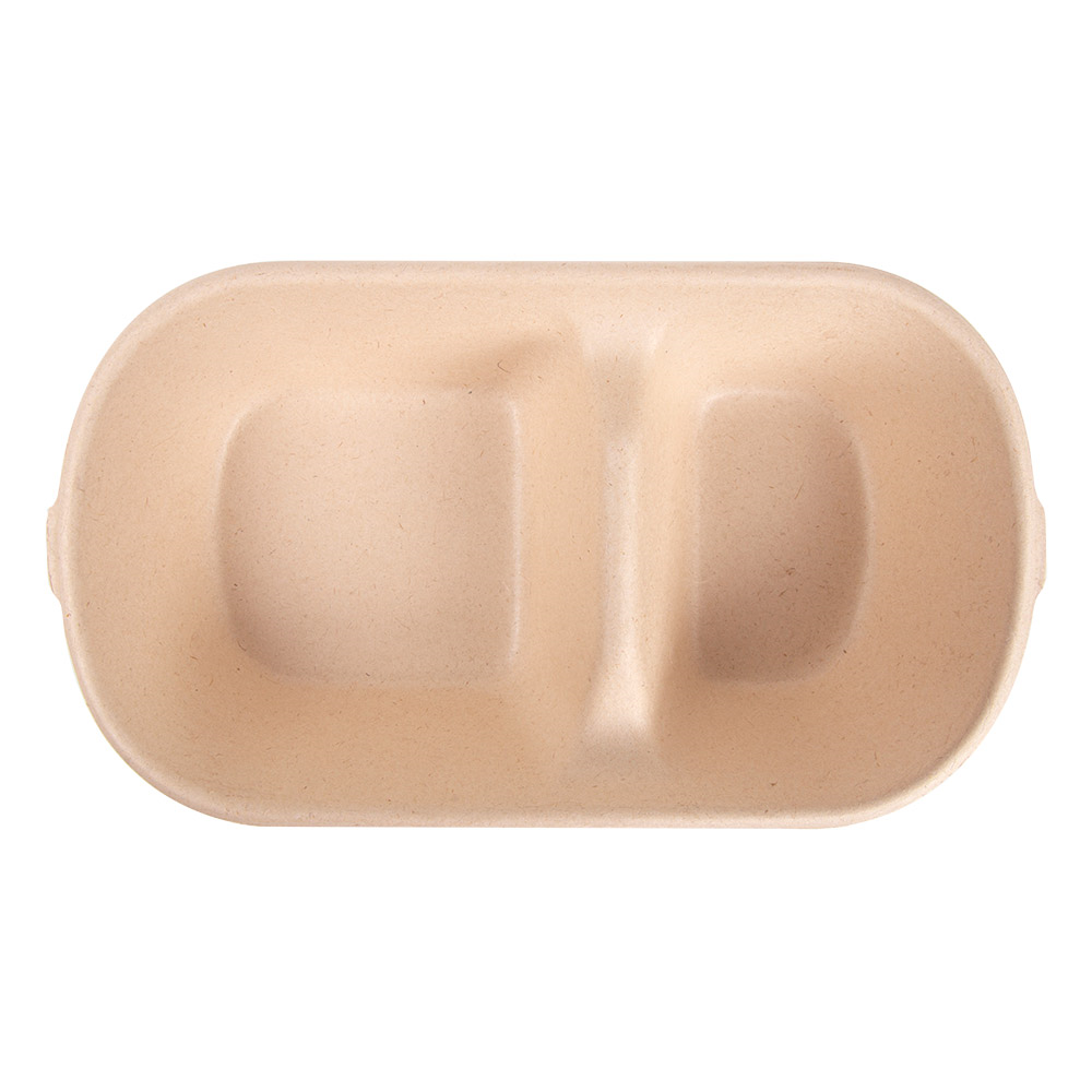 320.53-LUNCH BOXES 2 SCOMPARTI 'BIONIC' 850 ML 23,5x13,1x4,6 CM NATURALE BAGASSA (50 u.)