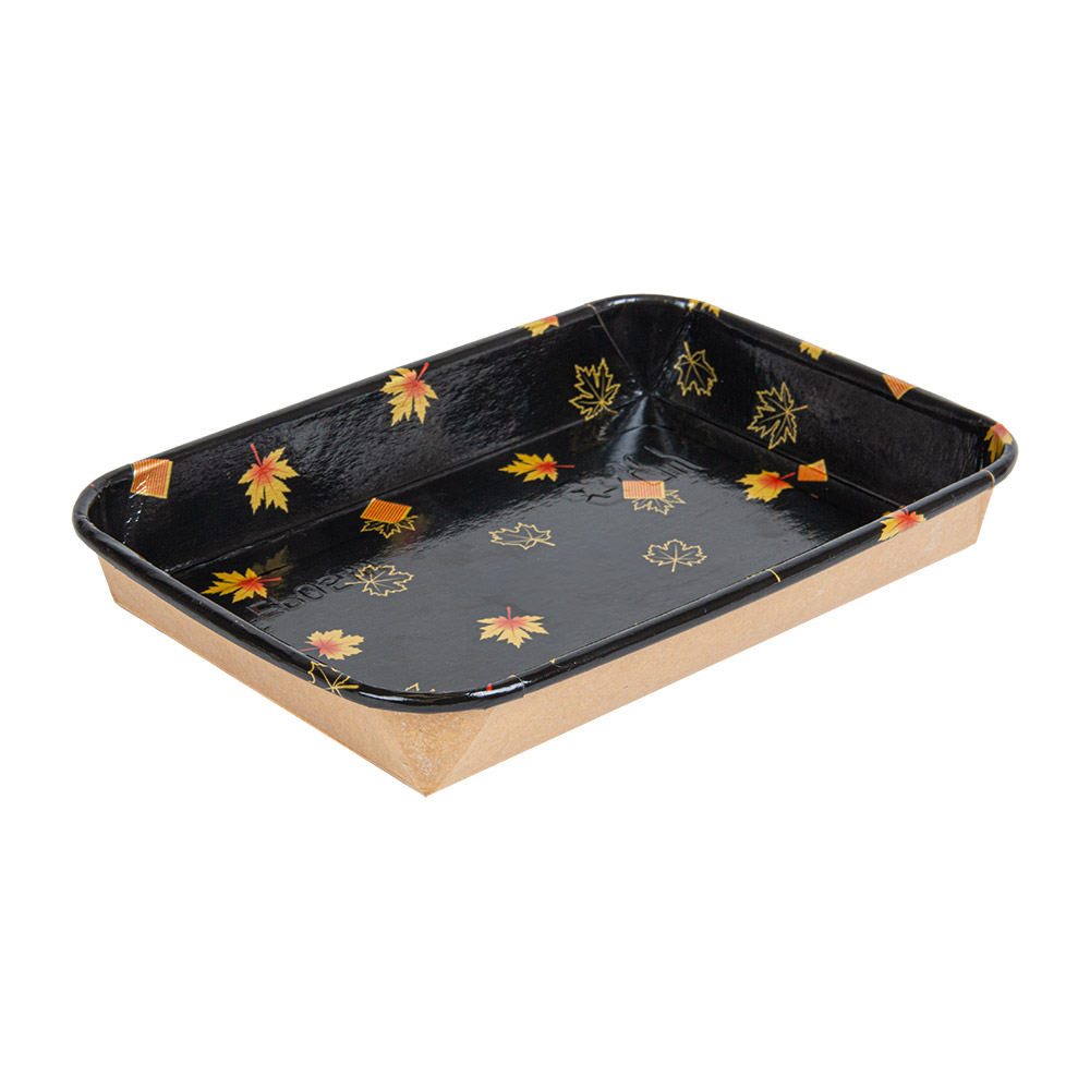 268.89-RECIPIENTI PER "SUSHI"  20PE + 280 +16PE G/M2 18,5x12,9x2,4 CM NERO KRAFT (50 u.)