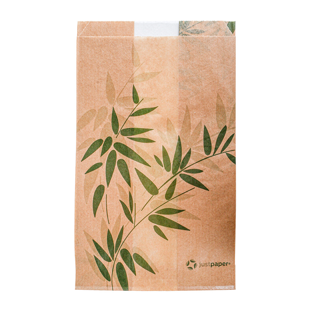 276.14-SACCHETTI PANE CON FINESTRA ECO 'FEEL GREEN - JUST PAPER' 32 G/M2 14+10x22 CM NATURALE KRAFT (250 u.)