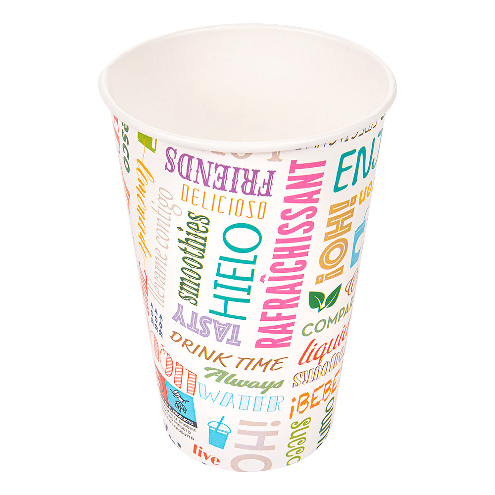 229.08-BICCHIERI BEVANDE CALDE 1 PARETE PAROLE 480 ML - 16 oz 280 + 18PE G/M2 Ø9/6x12,6 CM BIANCO CARTONE (50 u.)