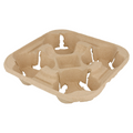 192.23-PORTABICCHIERI, 4 POSTI  22x22 CM NATURALE CARTONE (75 u.)