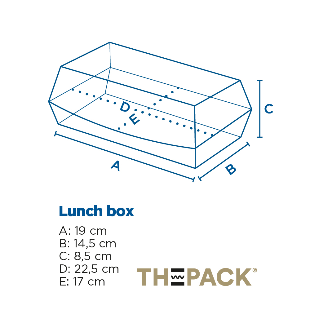 234.31-SCATOLE "LUNCH BOX B" 'THEPACK'  22,5x17x8,5 CM NATURALE CARTONE NANO-MICRO (50 u.)