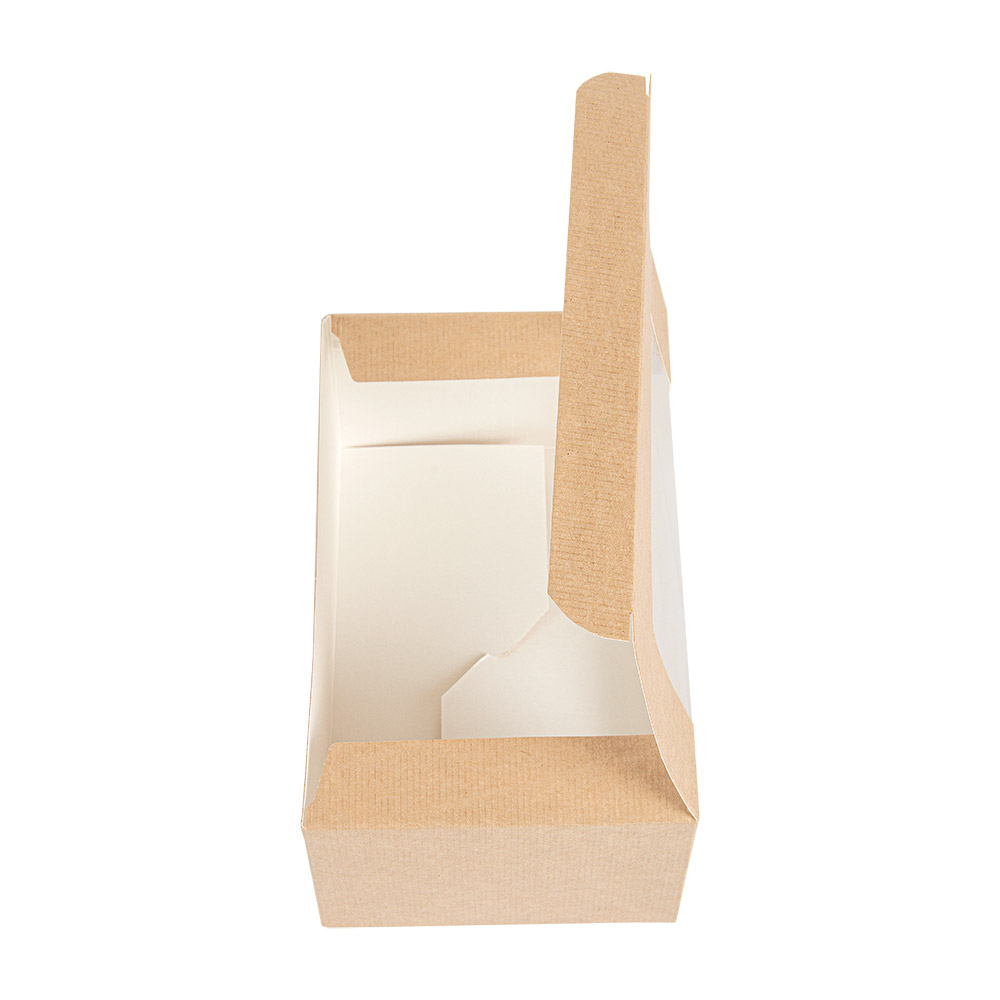 256.15-SCATOLE PER PASTICCERIA CON FINESTRA 'THEPACK'  18x11x8 CM NATURALE CARTONE NANO-MICRO + PP (50 u.)