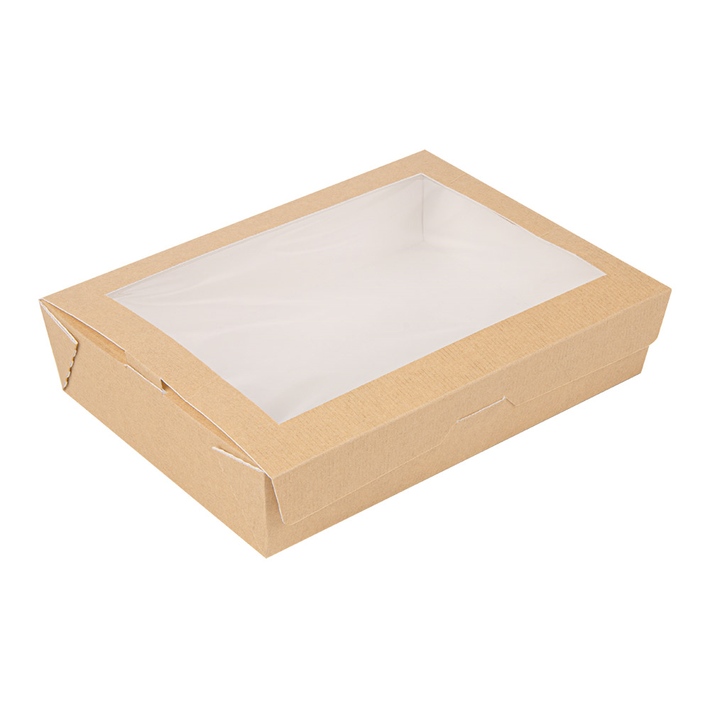 253.64-SCATOLE CON FINESTRA 'THEPACK' 1470 ML 19,8x14x4,8 CM NATURALE CARTONE NANO-MICRO + OPP (25 u.)