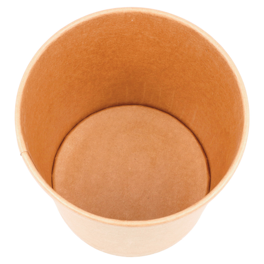 212.61-CONTENITORI CON COPERCHI 780 ML - 26 oz 330 + 18 PE G/M2 Ø11,6/9,3x11 CM NATURALE KRAFT (25 u.)