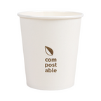 274.41-BICCHIERI BEVANDE FREDDE E CALDE 1 PARETE 'COMPOSTABLE' 180 ML - 6 oz 260 G/M2 Ø7,2/5,3x7,8 CM BIANCO CARTONE (50 u.)