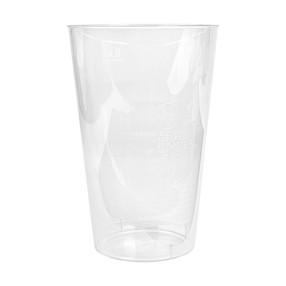 103.67-BICCHIERE INIETTATO 400 ML Ø 8,5/6x13 CM TRASPARENTE PS (50 u.)