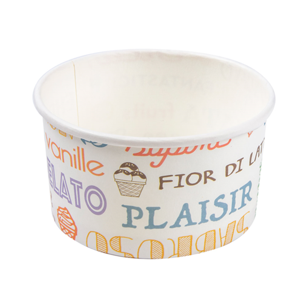 230.28-COPPETTE GELATI PAROLE 90 ML 210 + 18 PE G/M2 Ø7,2x4 CM BIANCO CARTONE (50 u.)