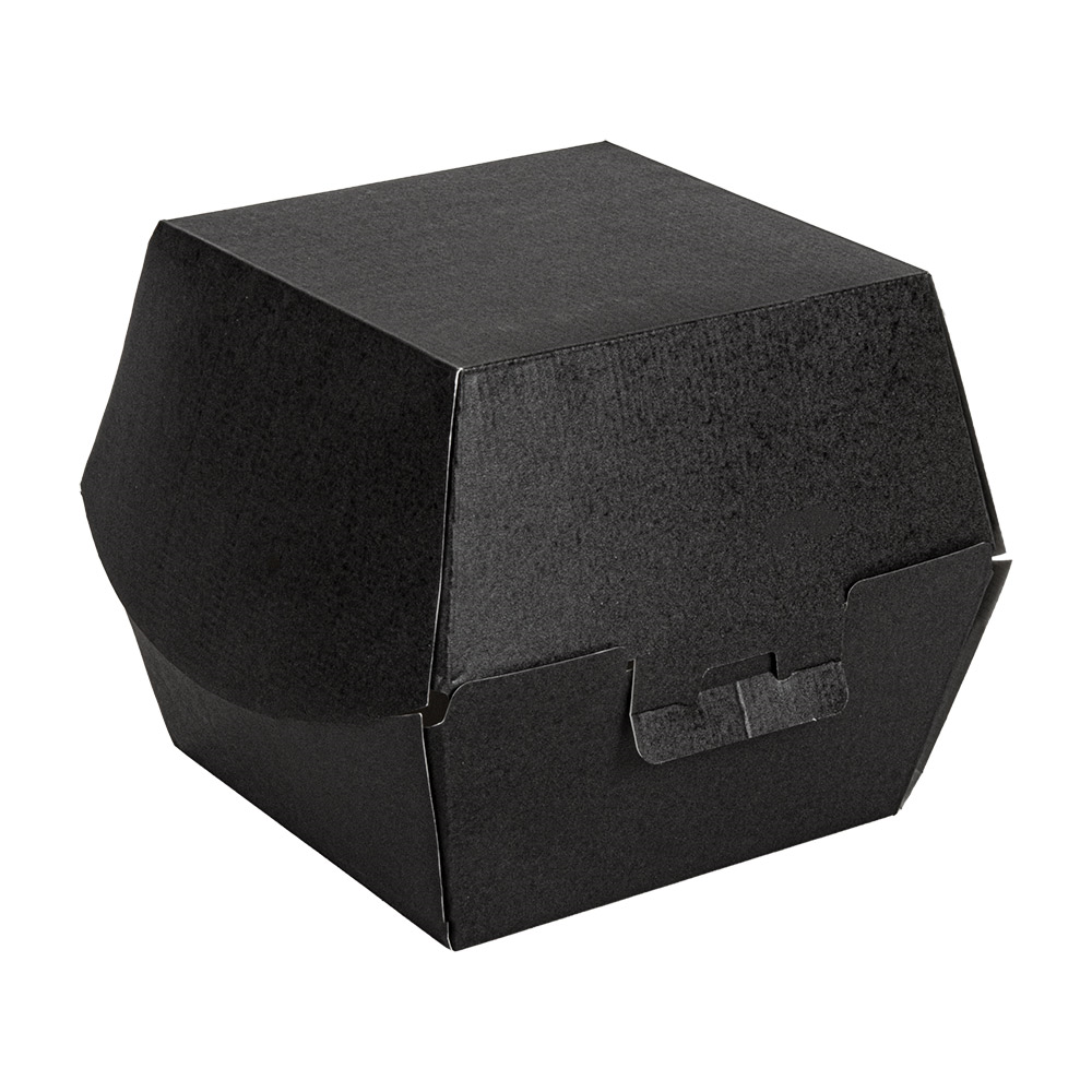 277.80-SCATOLE HAMBURGER 'THEPACK'  14,4x14x11,5 CM (XL TALLER) NERO CARTONE NANO-MICRO (50 u.)