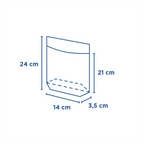 173.20-CONFEZIONI CON BASE E FINESTRA TURTLE PACK 50 G/M2 + 15 PP 14+3,5/3,5x24/21 CM BIANCO KRAFT (100 u.)