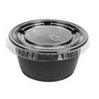 215.17-50 COPPETTE PICCOLE + 50 COPERCHI 60 ML Ø6,2x3,2 CM NERO PP