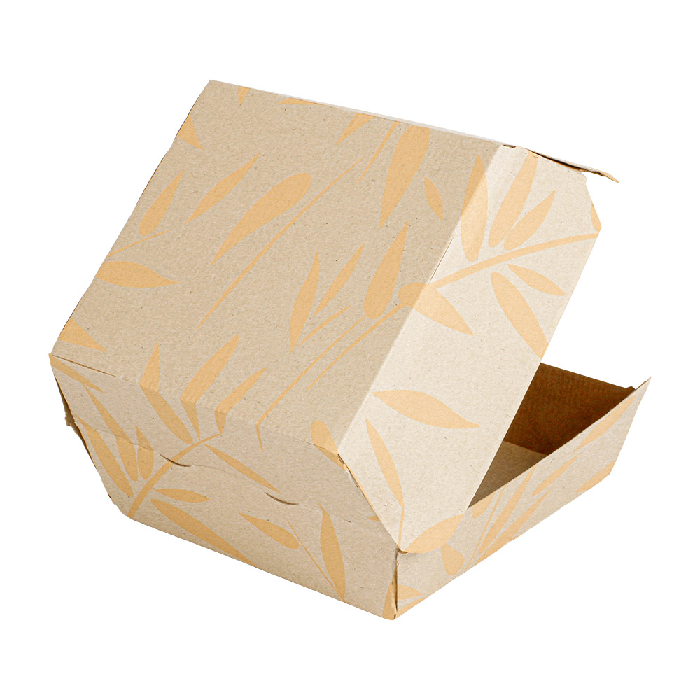 274.14-SCATOLE HAMBURGER 'THEPACK-FEEL GREEN'  12,5x12x5,8 CM NATURALE CARTONE NANO-MICRO (50 u.)