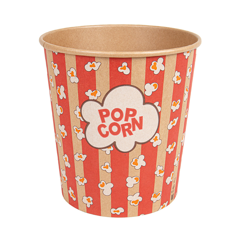 268.56-RECIPIENTI PER POPCORN  3900 ML 260 +20 PE G/M2 Ø 18,5/14,5x19,5 CM KRAFT (50 u.)