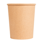 279.32-CONTENITORI CON COPERCHI 960 ML - 32 oz 330 + 18 PE G/M2 Ø11,7/9x13,5 CM NATURALE KRAFT (25 u.)