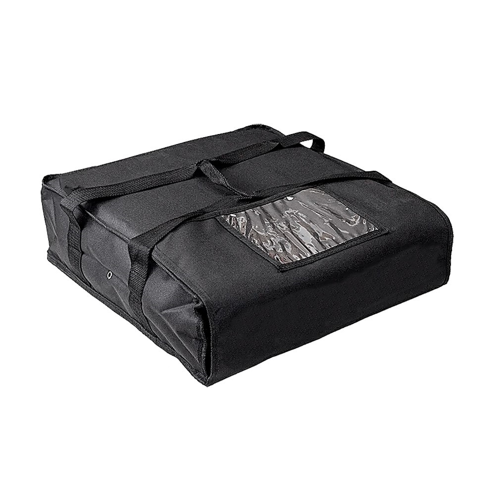 264.57-VALIGIA TRASPORTO 2 SCATOLE PIZZA  55,6x55x16,5 CM NERO POLIÉSTER+PEVA