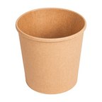279.31-CONTENITORI CON COPERCHI 780 ML - 26 oz 330 + 18 PE G/M2 Ø11,6/9,3x11 CM NATURALE KRAFT (25 u.)