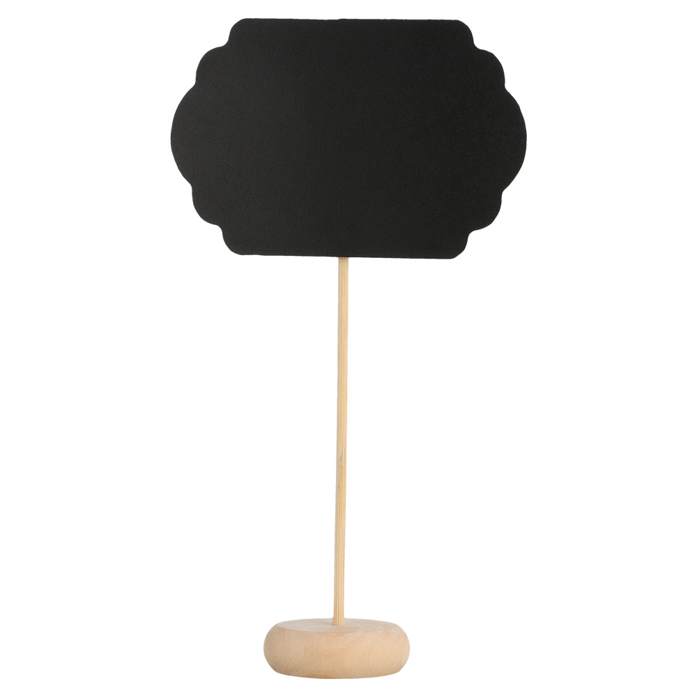 207.17-3 U. MINI LAVAGNA FORMA NUVOLA + PIEDE   9x6x10 CM NERO LEGNO