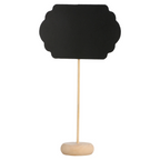 207.17-3 U. MINI LAVAGNA FORMA NUVOLA + PIEDE   9x6x10 CM NERO LEGNO