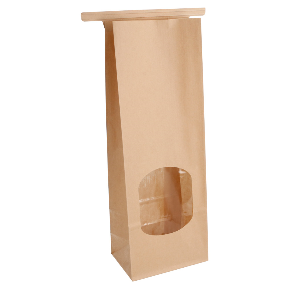 228.70-SACCHETTI SOS CON CHIUSURA CON FINESTRA 1300 GR 60 G/M2 + 25µ OPP 9+6x25 CM NATURALE KRAFT (50 u.)