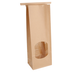 228.70-SACCHETTI SOS CON CHIUSURA CON FINESTRA 1300 GR 60 G/M2 + 25µ OPP 9+6x25 CM NATURALE KRAFT (50 u.)