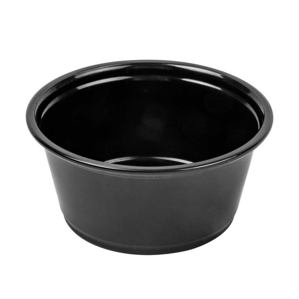 130.16-TERRINA PICCOLA PER MICROONDE 100 ML Ø7,4x3,5 CM NERO PP (125 u.)