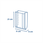 176.01-SACCHETTO CON FINESTRA  50 G/M2 + 15 PP 11+5x21 CM BIANCO KRAFT (100 u.)