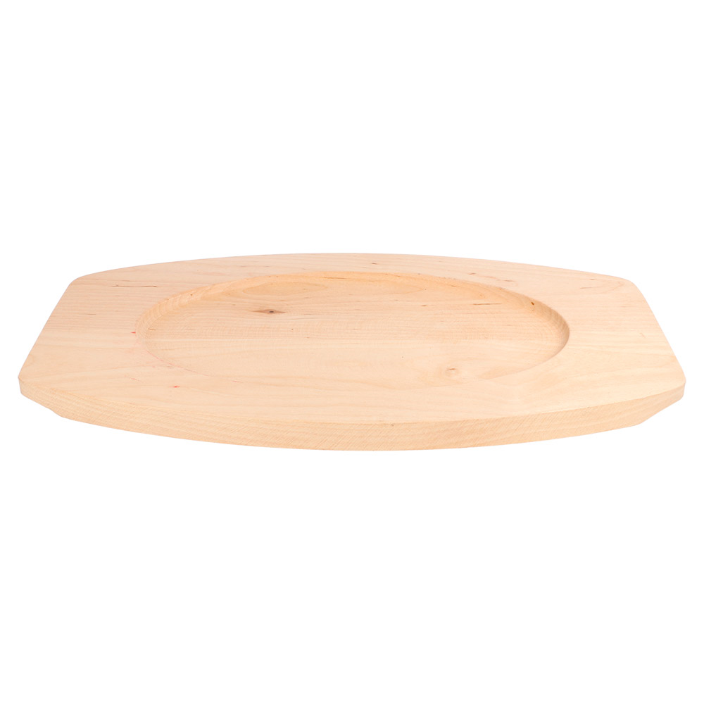 113.07-PIATTO CONTADINO OVALE + BASE DI LEGNO   27x18x2 CM NERO FERRO