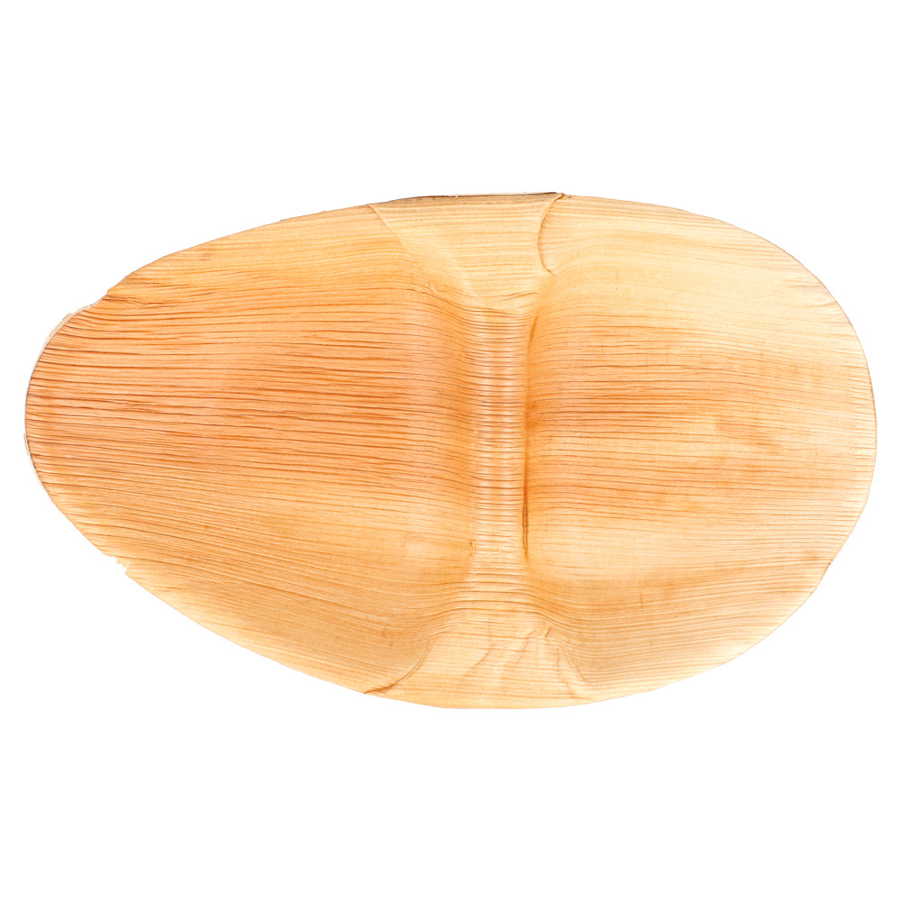 223.91-PIATTI OVALE 2 SCOMPARTI 'ARECA'  27x15x4 CM NATURALE ARECA (25 u.)