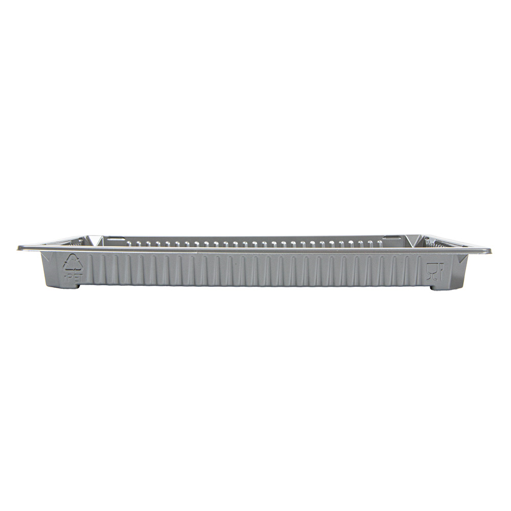 267.96-RECIPIENTI PER "SUSHI" 376 ML 21,5x13,5x2 CM ARGENTO RPET (156 u.)