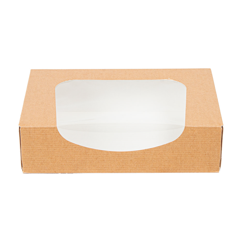 253.38-CONTENITORI SUSHI+FINESTRA 'THEPACK'  17,5x12x4,5 CM MARRONE CARTONE NANO-MICRO + OPP (50 u.)