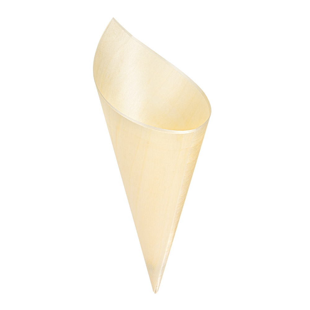 259.91-CONI IN FOGLIA DI PIOPPO 'WOOD'  22 CM NATURALE LEGNO (50 u.)